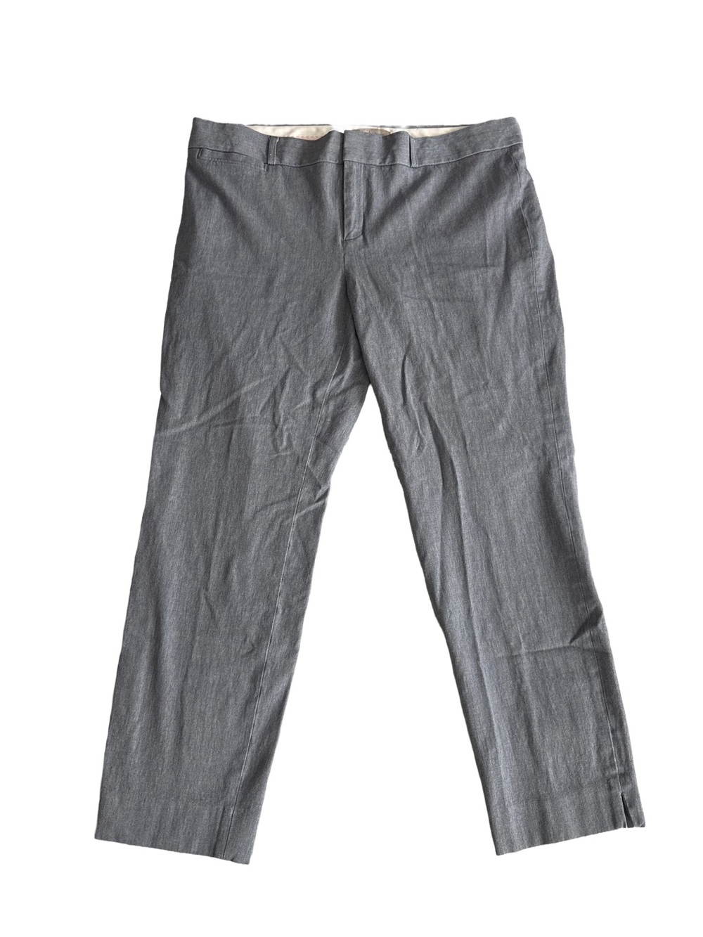 BANANA REPUBLIC Sloan Women’s Career Office Pants 14 Gray Crop Flat Front Cotton